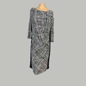 Lauren Ralph Lauren Black & White Printed Dress – Size 14